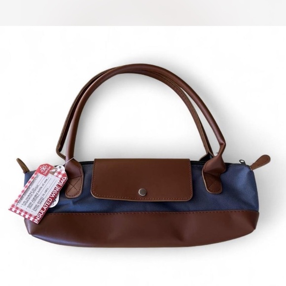 Samba Handbags - Samba Brown and Blue Insulated Wine Bag